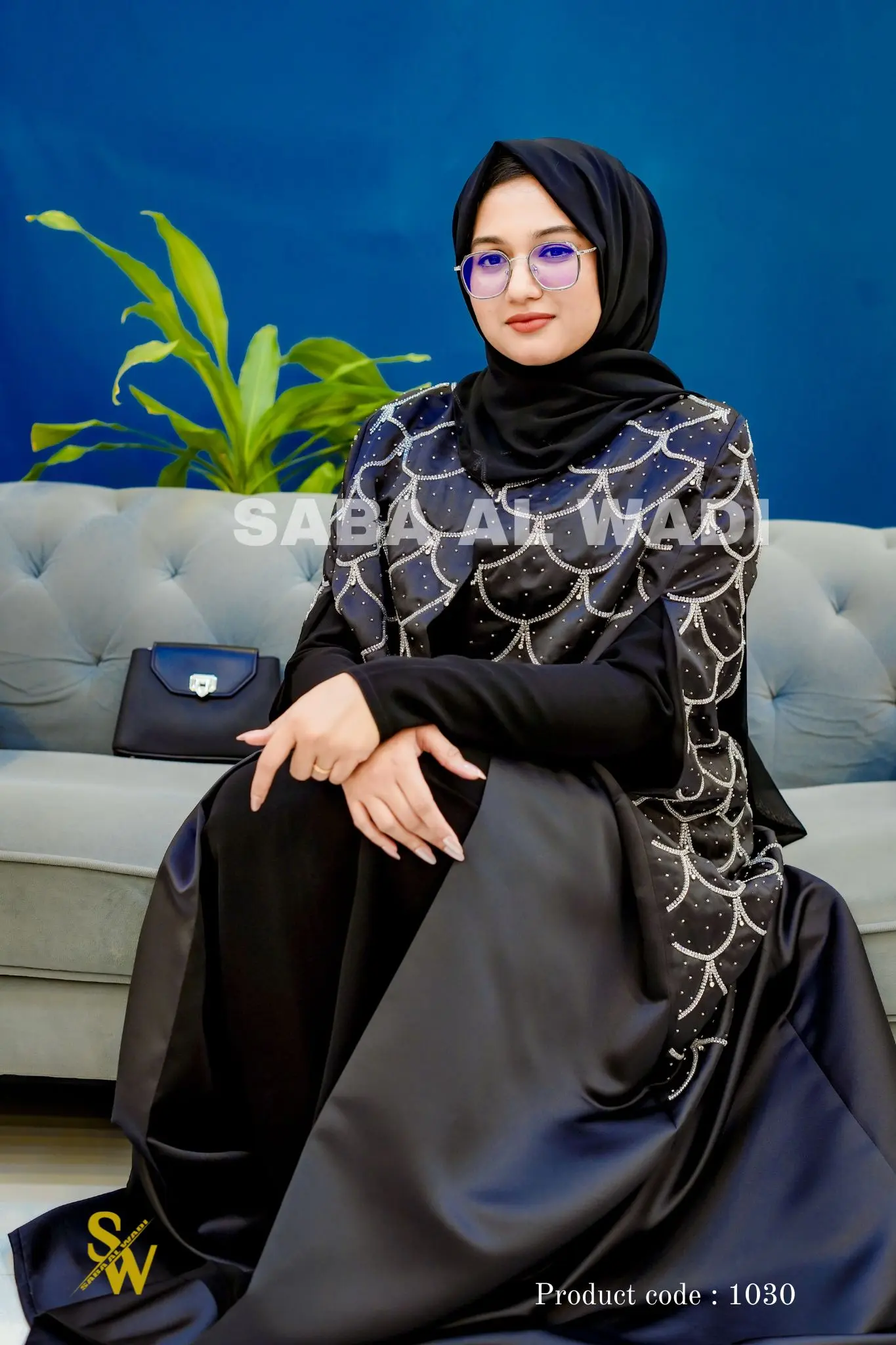 Crystal Aura Abaya - Black | Dubai Abaya Collection 2026 image b4
