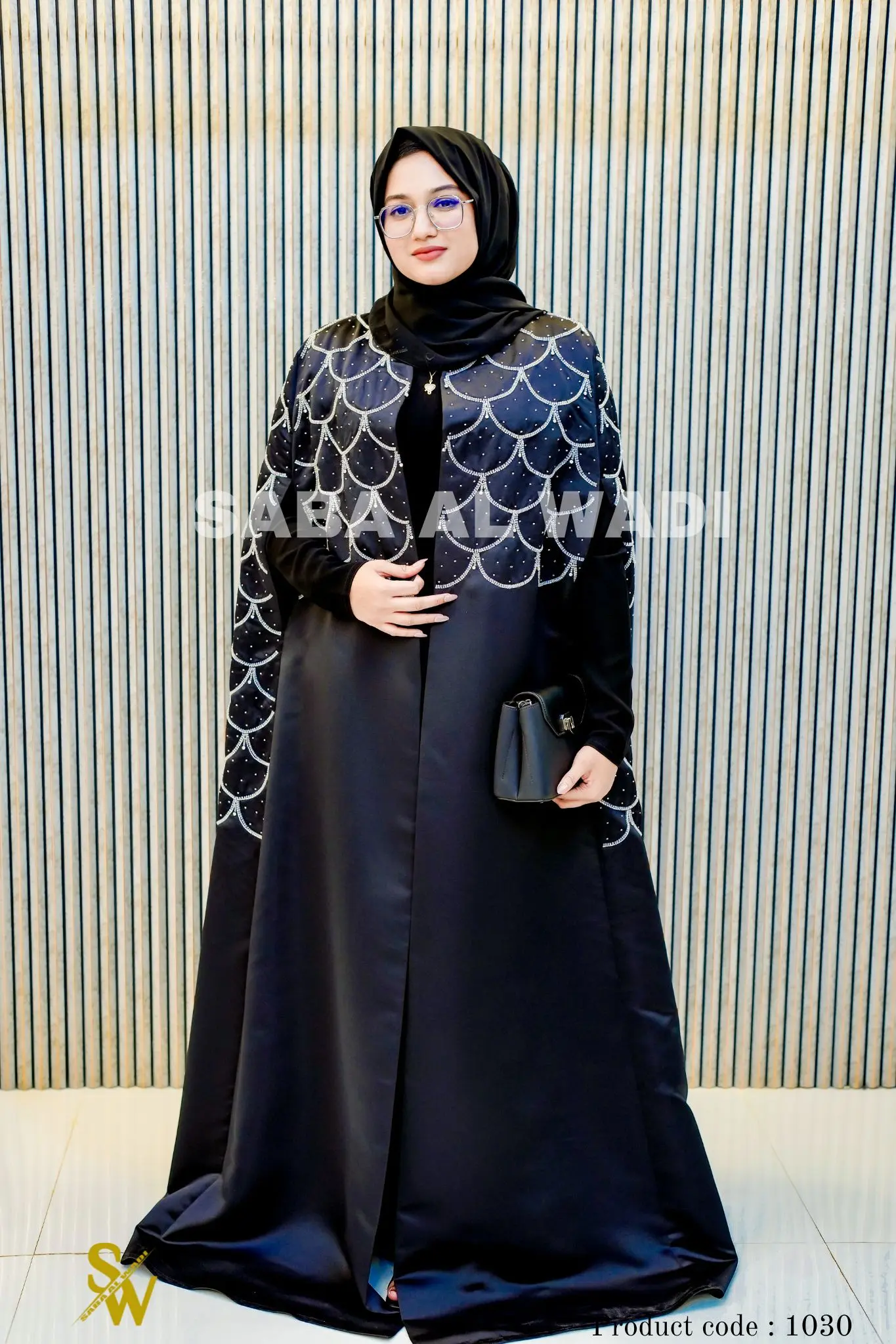 Crystal Aura Abaya - Black | Dubai Abaya Collection 2026 image 1
