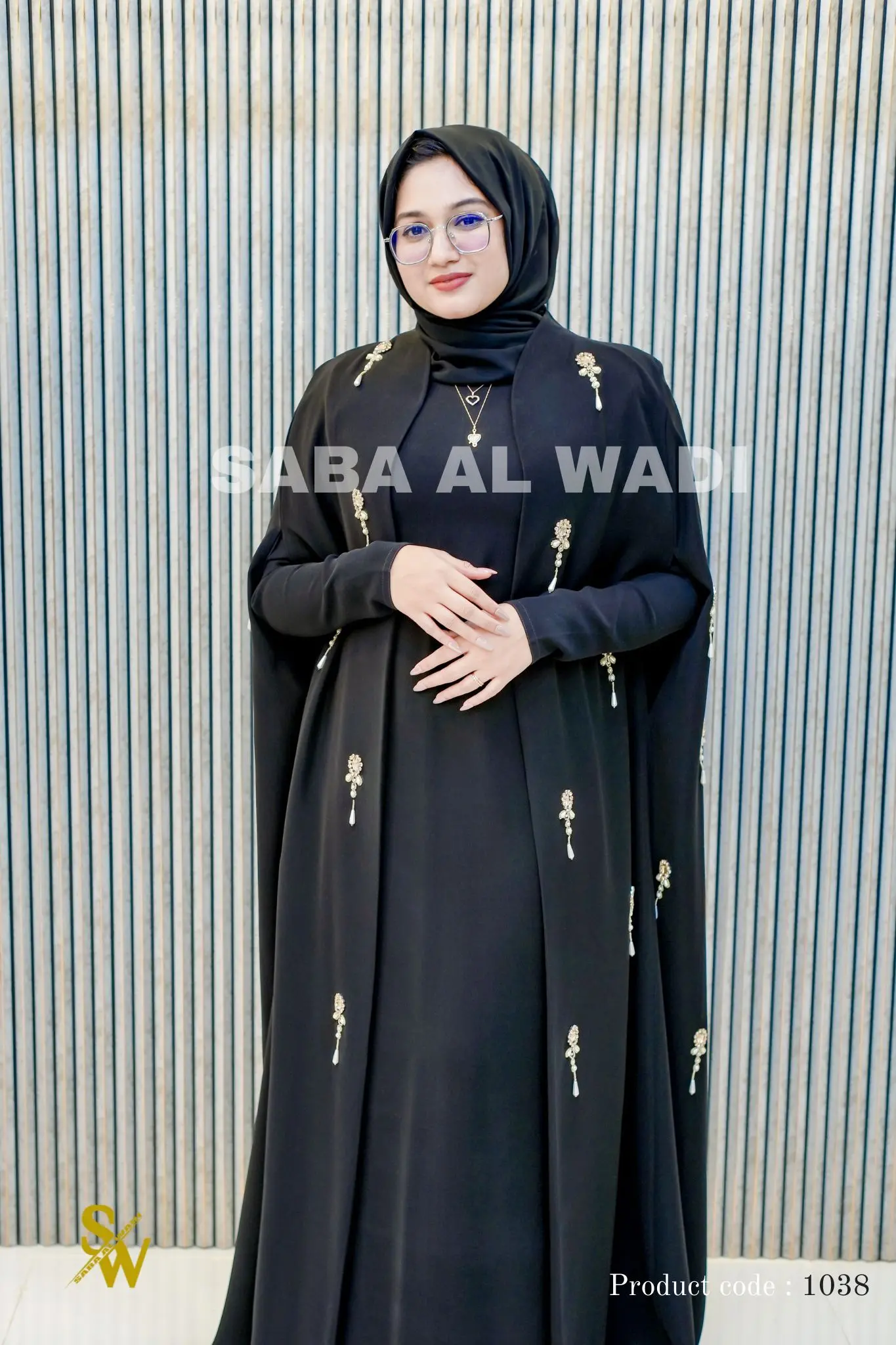 Elyasian Noir Barbie Crepe Cape Abaya - Premium Black | Saba Al Wadi image 1