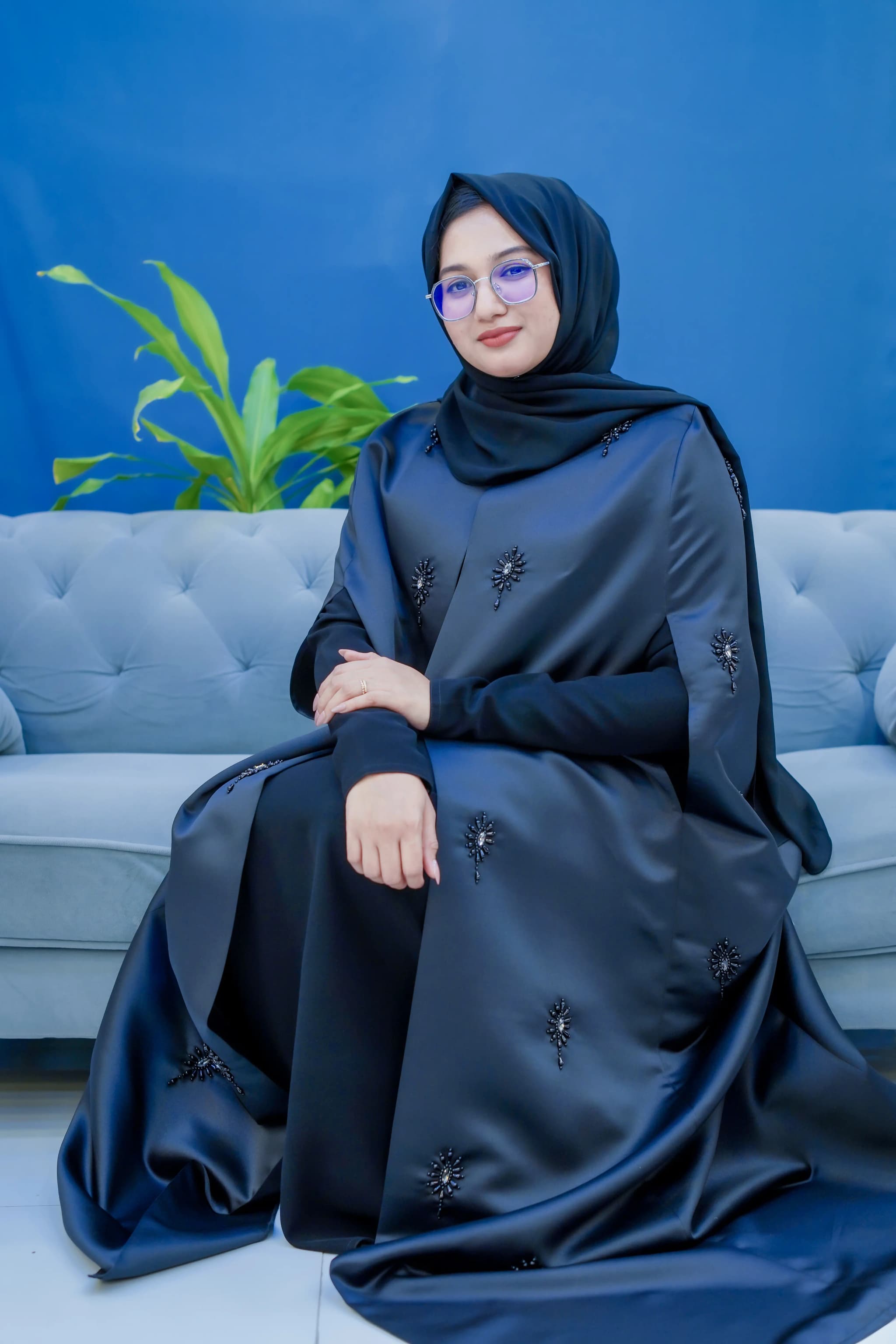 Celeste Spark Abaya: A Masterpiece in the Abu Hail Best Abaya Collecti﻿onimage 3