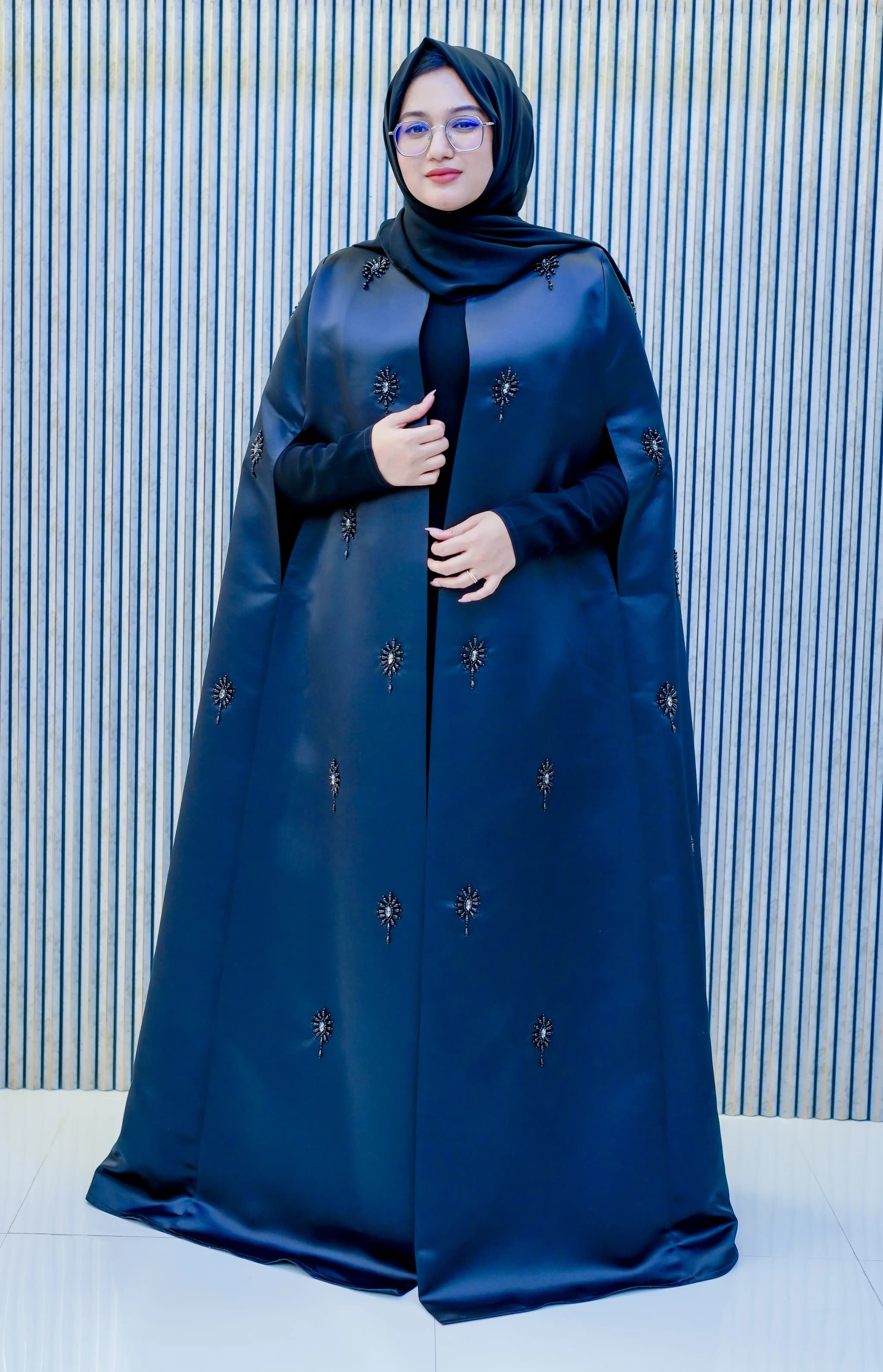 Celeste Spark Abaya: A Masterpiece in the Abu Hail Best Abaya Collecti﻿onimage 4