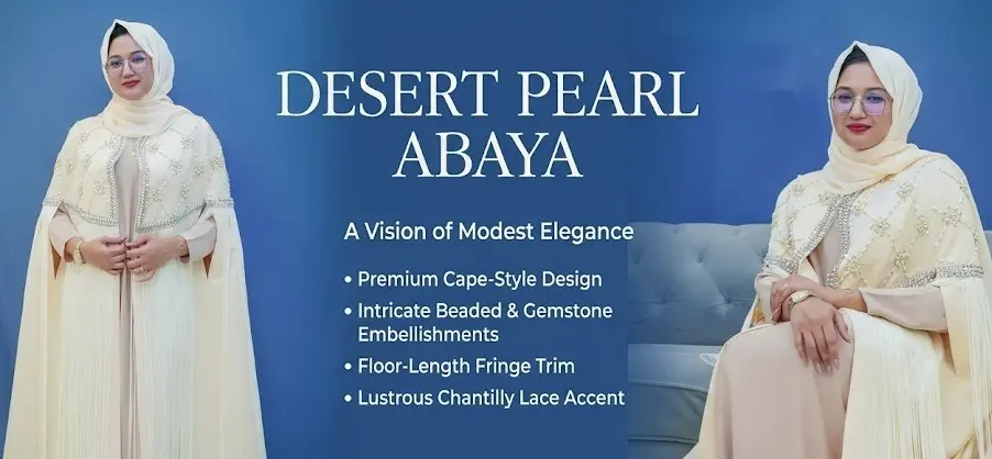 Royal Elegance: Unveiling the Desert Pearl Cape Abaya from the Best Abaya Shop in Dubai